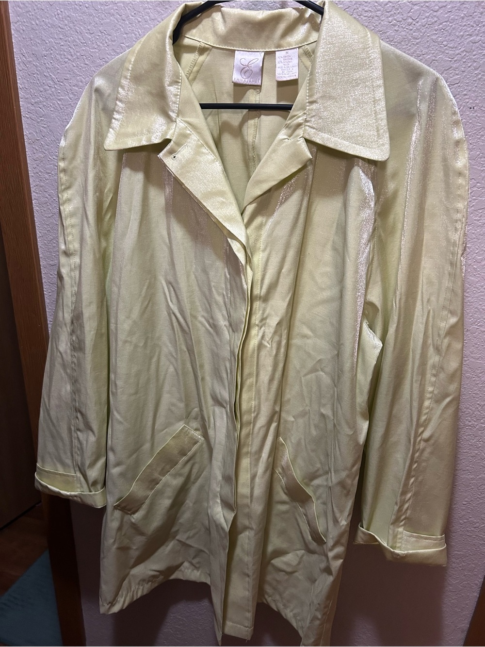 Emma James Light Yellow Satin Blazer Jacket